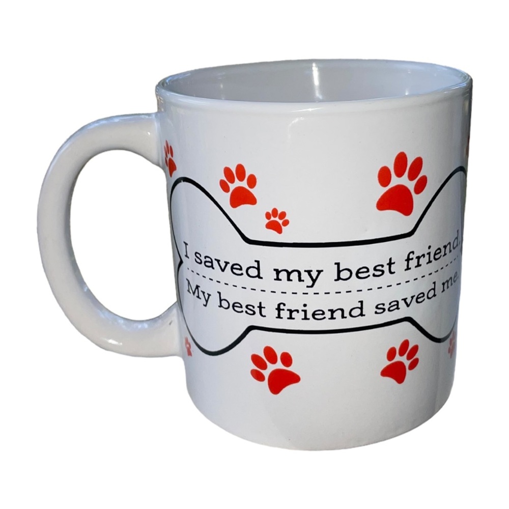 Dogs!! White Royal Norfolk Ceramic Coffee
Mug Dog Paws I saved my best friend